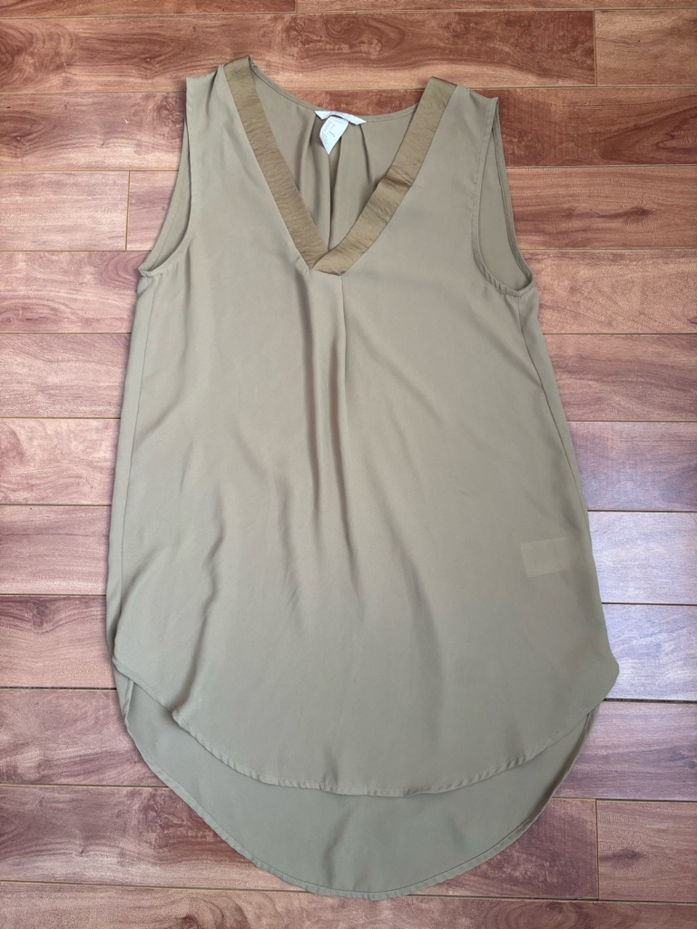 H&M Olive Sleeveless V-Neck Tunic